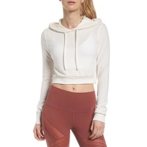 Alo Yoga Getaway Crop Hoodie Pristine White S